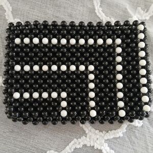 Vintage Handmade Bubble Bead Clutch Wallet